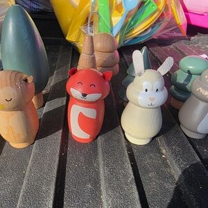 Wooden Animal Figurine Set - Multicolor